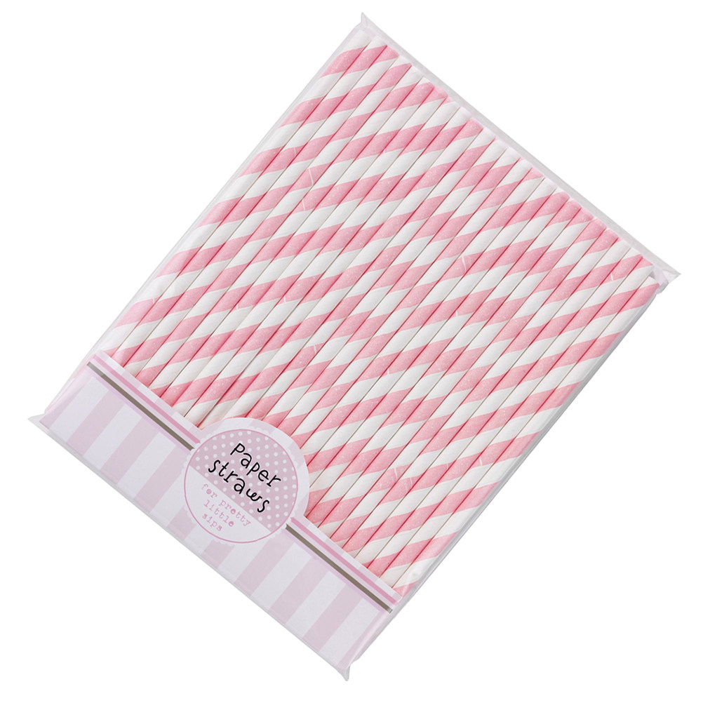 Paper Straw Color - 30 قطعة من الشفاطات الورقية الملونة