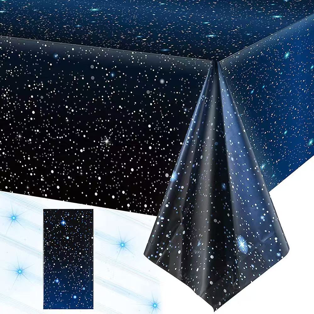 Table Cloth Disposable - المتاح السماء المرصعة بالنجوم موضوع مفرش