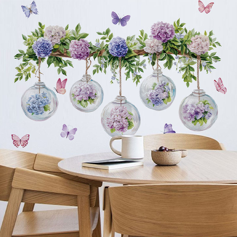 Flower Wall Panel - ملصق جداري على شكل زهرة هيدرانجيا،