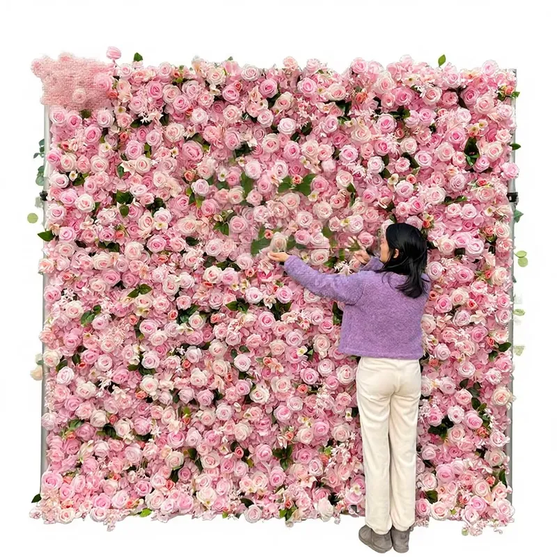 Flower Wall Panel - جدار زهور اصطناعية من الحرير من