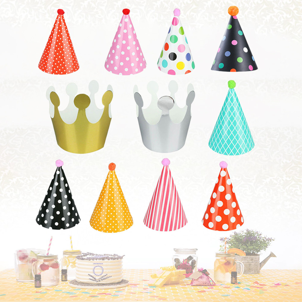 Party Hat Cone - 11 قطعة من قبعات المخروط لحفلات