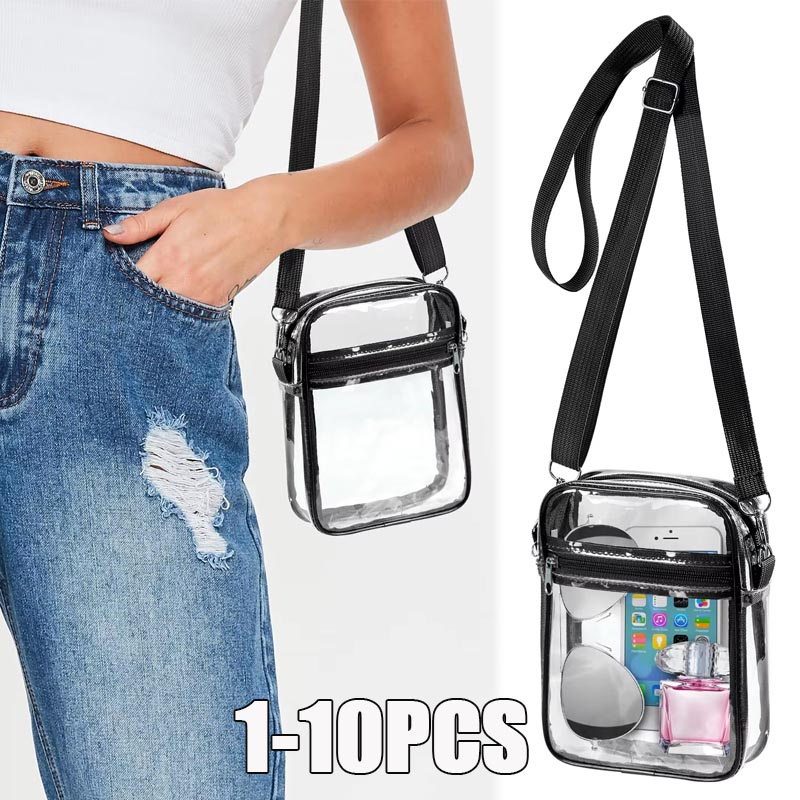 Event & Party Supply - 1-10 قطع حقيبة كروس بودي شفافة