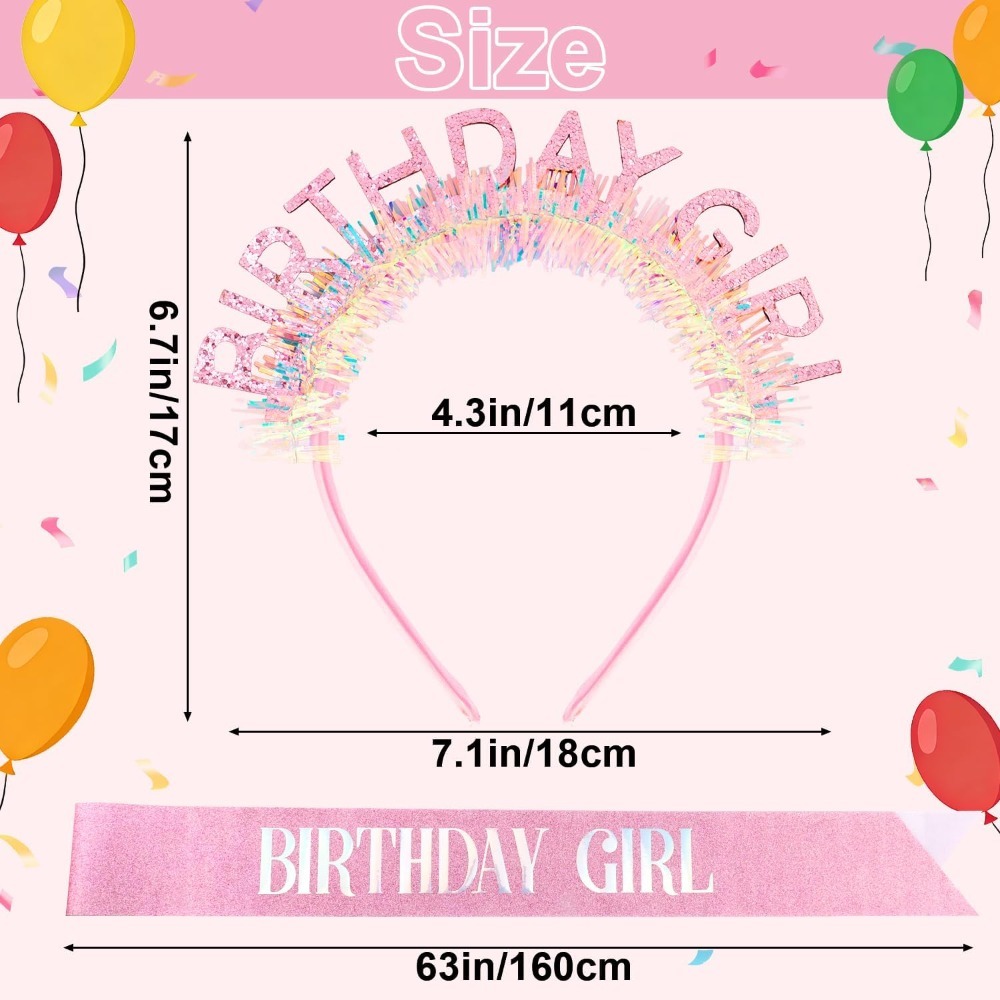 وشاح عيد ميلاد للفتاة، عصابة ر - مراجعة Birthday Sash Glitter وسعره