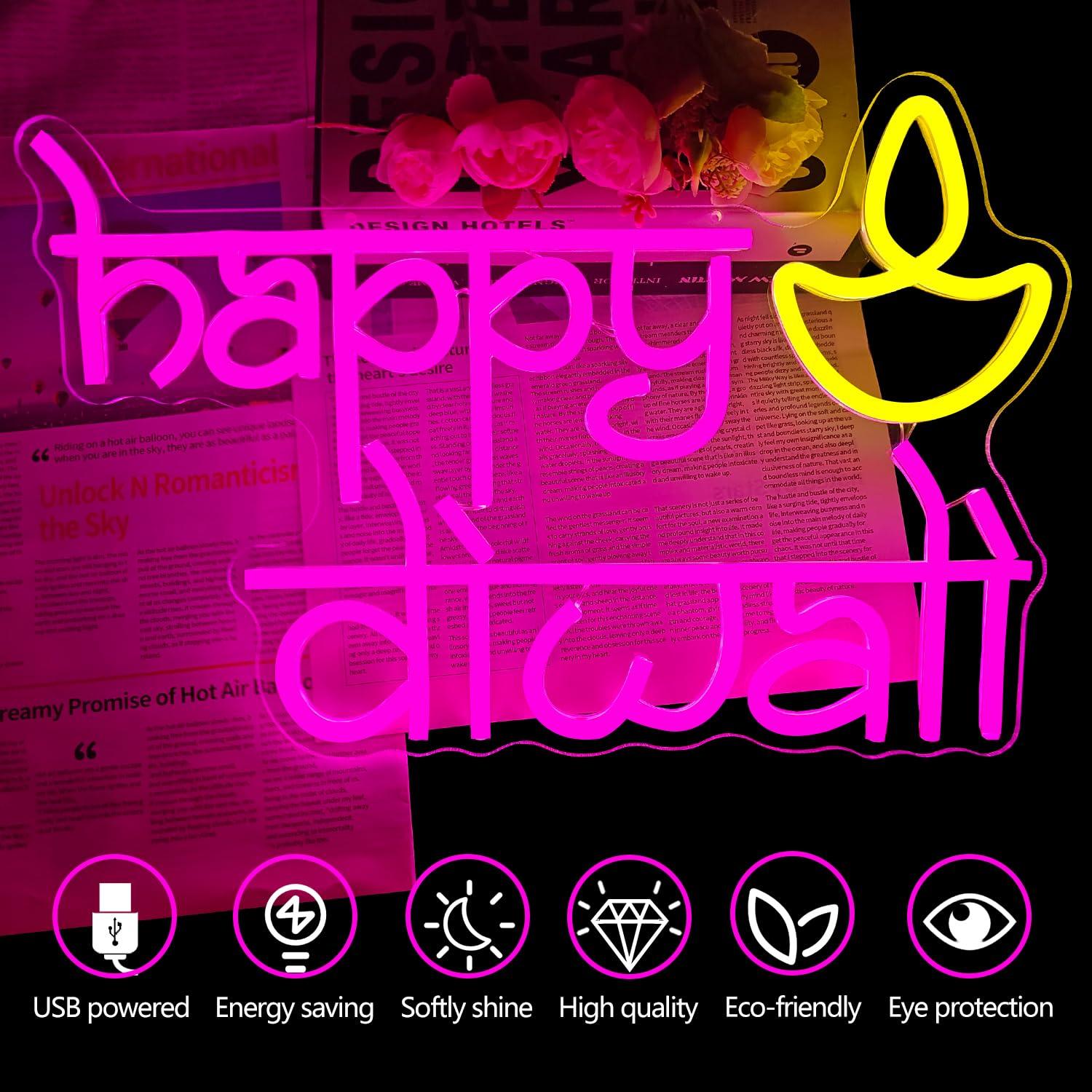 لافتة نيون لعيد ديوالي السعيد  - مراجعة Neon Sign Party وسعره