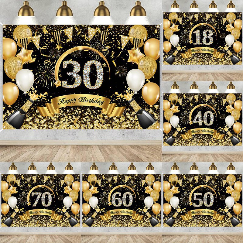 لافتات عيد ميلاد سعيدة 30th 40 - مراجعة Party Banner Gold وسعره