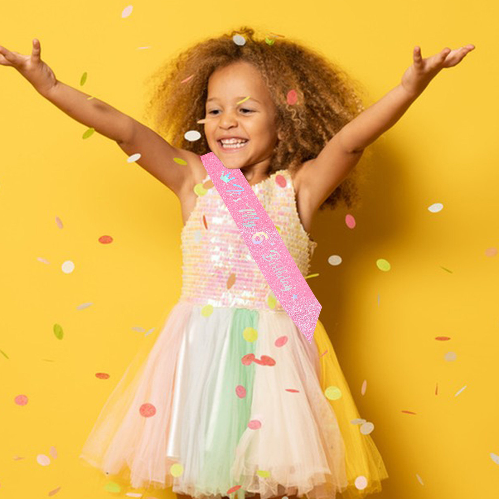 5 قطع من شرائط الزينة الوردية  - مراجعة Birthday Sash Glitter وسعره