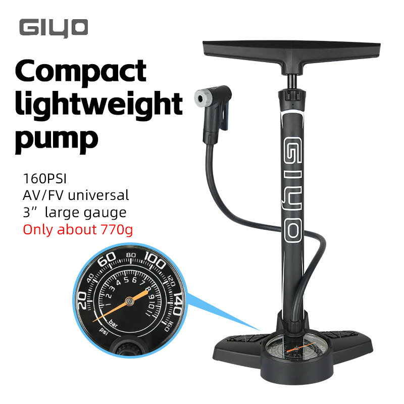 GIYO 160PSI دراجة مضخة أرضية د - مراجعة Balloon Pump Hand وسعره