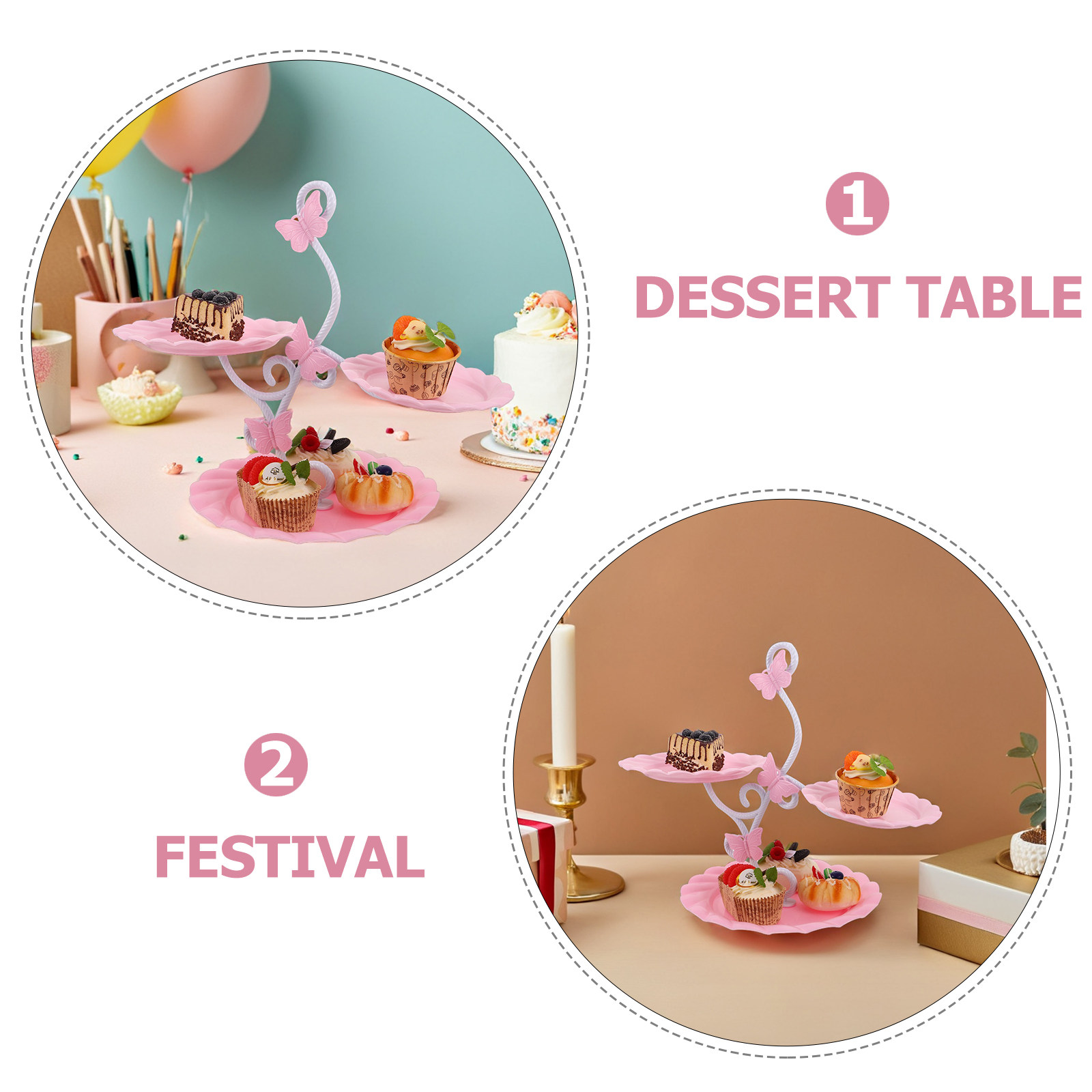 حامل كيك بثلاث طبقات بتصميم أو - مراجعة Cupcake Stand Tier وسعره